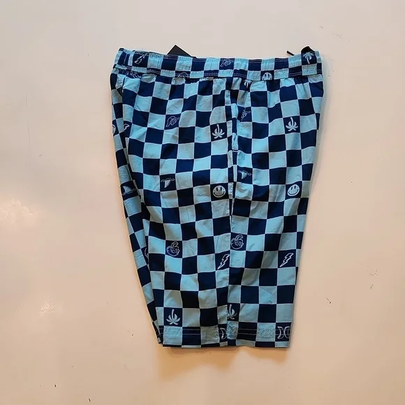 Hurley Blue large 12 13 printed pull on walkshorts large new with tags - Picture 3 of 13
